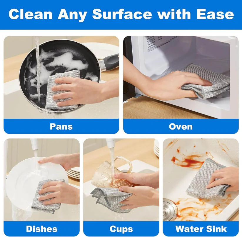 Multipurpose Wire Dishwashing Rags for Wet and Dry