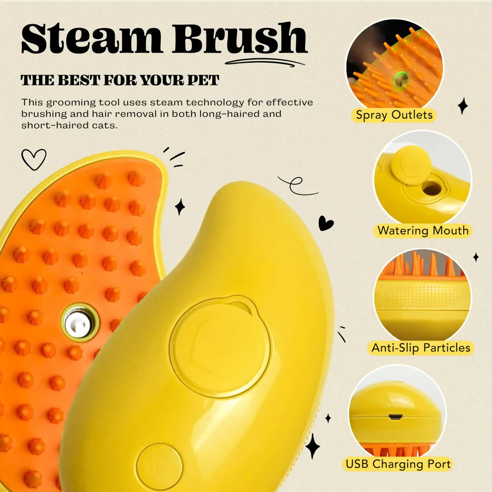 Steamy Pet Grooming Brush