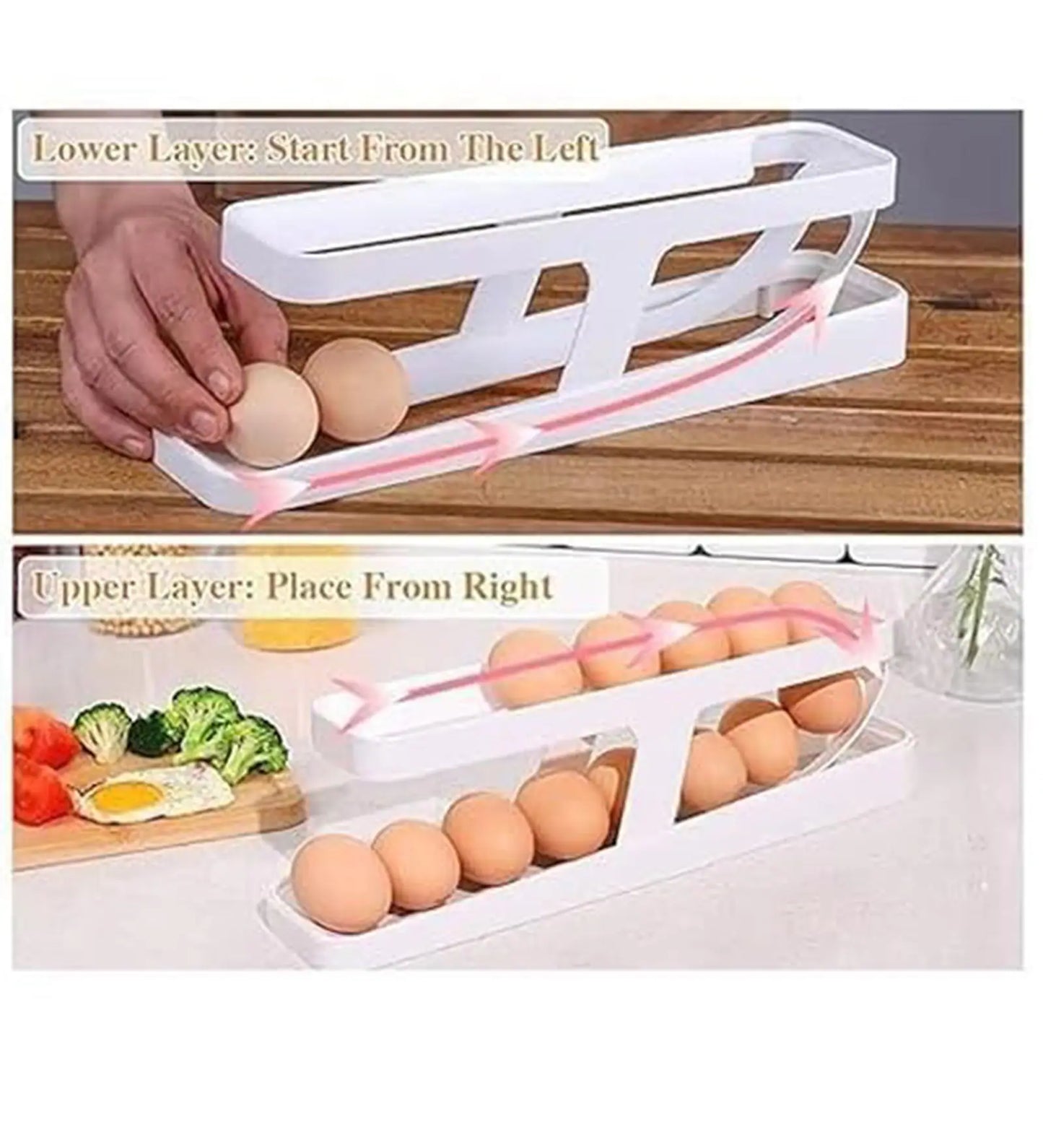 Automatic Roll-Down Double Layer Egg Dispenser