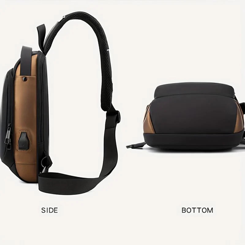 Crossbody Sling Bag For Men Women, Anti-Theft Fashion Chest Bag with USB Charging Port, Waterproof Shoulder Bag