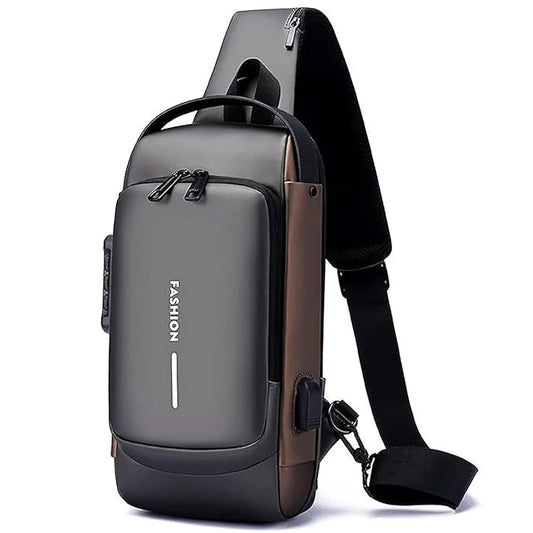 Crossbody Sling Bag For Men Women, Anti-Theft Fashion Chest Bag with USB Charging Port, Waterproof Shoulder Bag